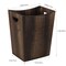 Rustic Farmhouse Style Wastebasket Bin Wood Trash Can for Living Room